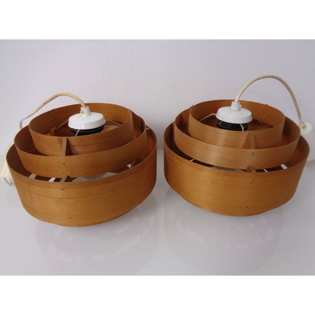 Swedish Wooden Lamella Ceiling Lamps by Hans-Agne Jakobsson for Ab Markaryd, 1960s, Set of 2 For Sale - Image 10 of 18