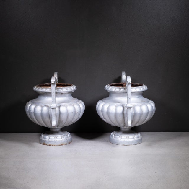 Antoine Durenne Foundry Pair of 19th Century Cast Iron Urns, France, 1800s For Sale - Image 4 of 8