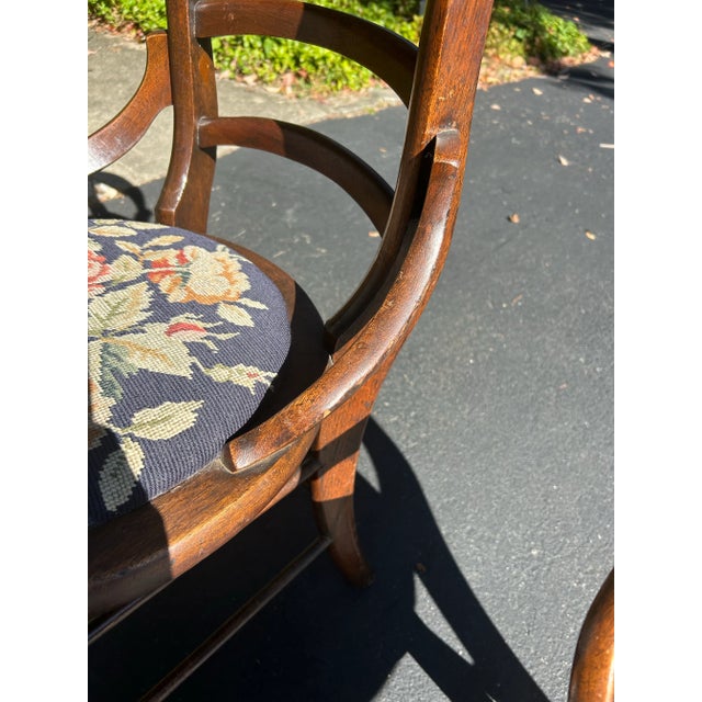 Pair of Antique Needlepoint Chairs For Sale - Image 6 of 10