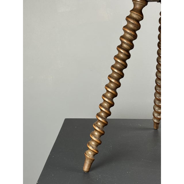 1950s Mid-Century Modern French Wood Turned Barley Twist Side Table with Cork Screw Legs, 1950s For Sale - Image 5 of 18