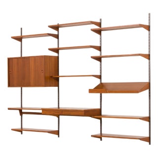 3-Bay Wall Unit with Desk by Kai Kristiansen for FM Mobler, Denmark, 1960s For Sale