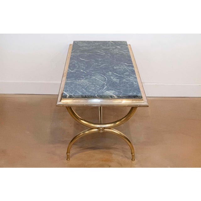 Metal 20th Century Marble top French Coffee Table For Sale - Image 7 of 8