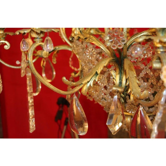 Large Bronze & Crystal 10-Light Chandelier, 19th Century For Sale - Image 13 of 15
