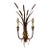 Vintage Italian Gilt Gold Metal Sheaf of Wheat Electric Candle Wall Sconce For Sale