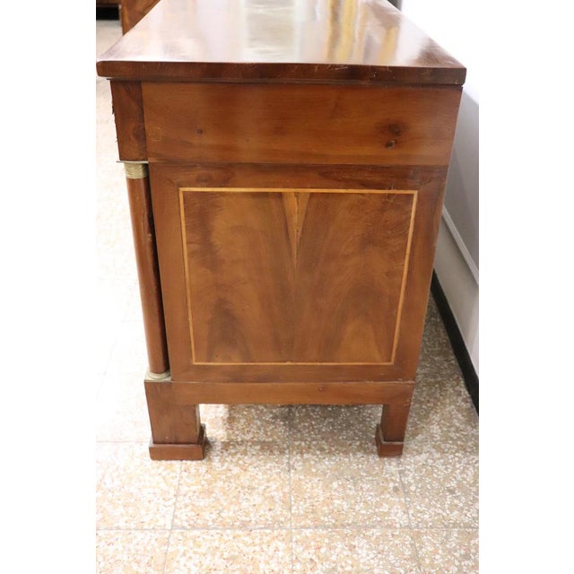 Tan Antique Chest of Drawers in Walnut and Gilded Bronze For Sale - Image 8 of 15