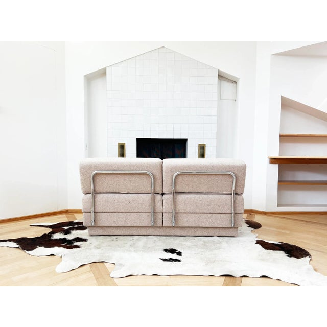 1980s Vintage Scandinavian Convertible Sofa with Built-In Table, 1980s For Sale - Image 5 of 13