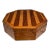 1970s Keepsake Box Octagonal Oak Wood Marquetry For Sale