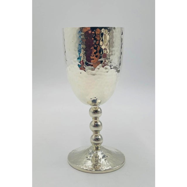 1980s Emilia Castillo “Musical” Silver Plated Goblets - Set of 6 For Sale - Image 9 of 18