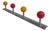 Wall Coat Rack with Colored Balls, 1950s For Sale