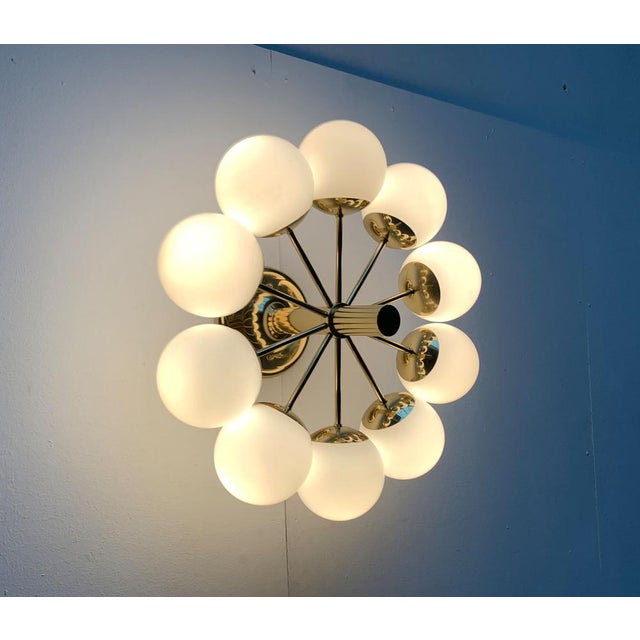 Mid-Century Modern Mid-Century Modern Space Age German Brass Ceiling Lamp from Kaiser Leuchten, 1960s For Sale - Image 3 of 18