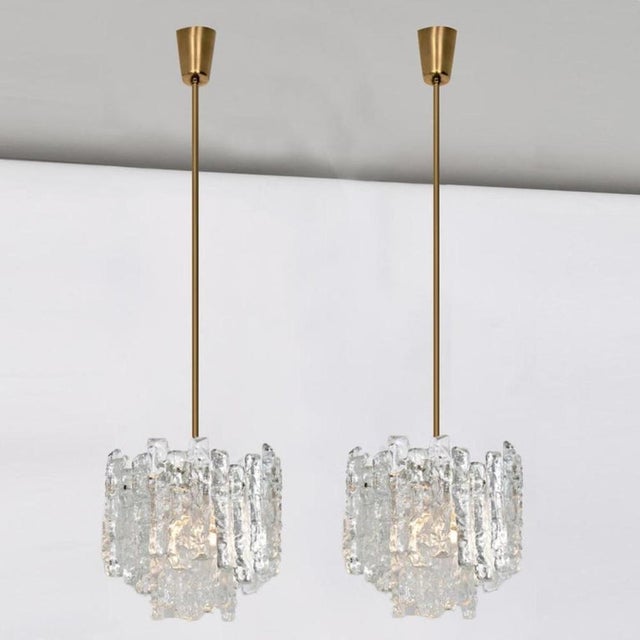 Modern Ice Glass Pendant Light from Kalmar, 1970s For Sale - Image 11 of 16