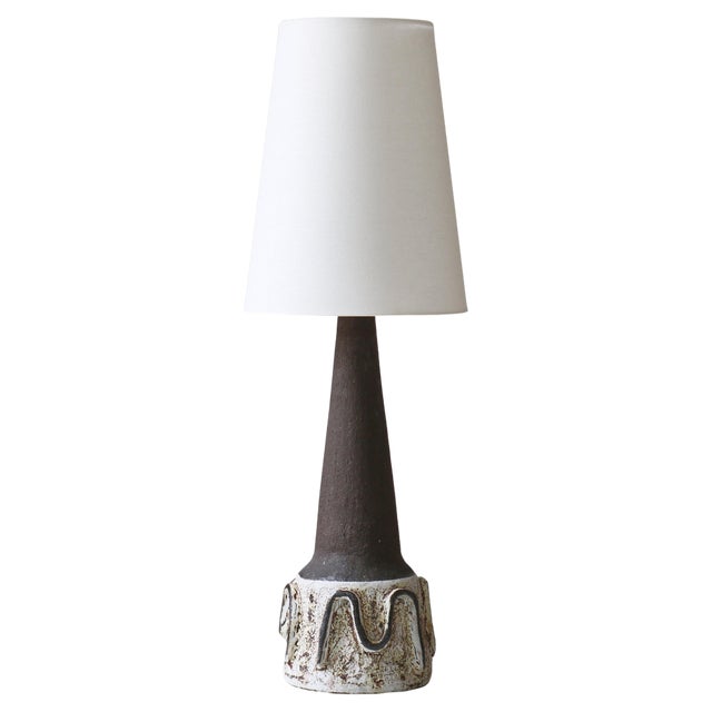 Large Scandinavian Modern Stoneware Table Lamp from Henri Keramik, Denmark, 1960s For Sale