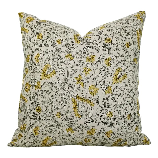 Fabdivine Handcrafted Block Print Cushion Cover 26x26 Inch Cotton Satin-Hawamahal For Sale