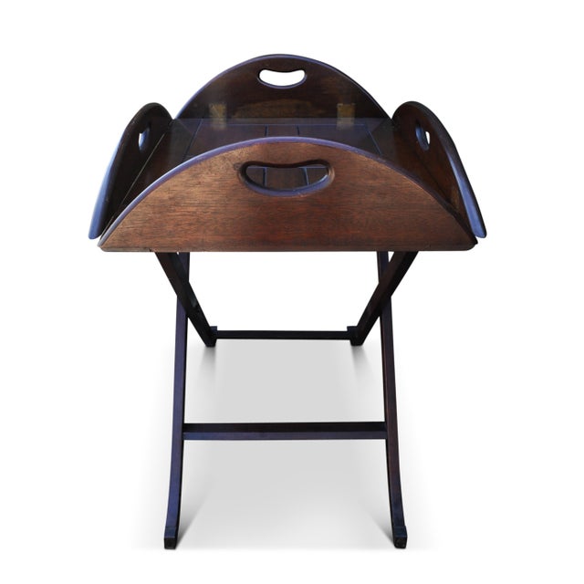 George III Butlers Tray with Folding Stand, Set of 2 For Sale - Image 4 of 14