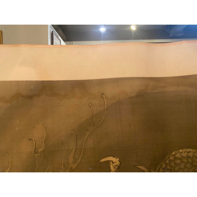 Mid 19th Century Mid 19th Century Large Dragon Scroll Painting For Sale - Image 5 of 17