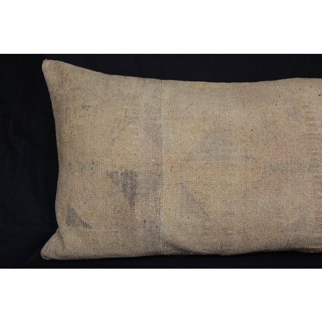 Textile Handmade Oushak Muted Tone Vintage Rug Pillow Cover -19'' X 38'' For Sale - Image 7 of 13