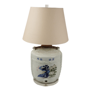 Antique Japanese Sake Jar Table Lamp, Meiji–Early Shōwa Period Circa 1890 - 1930