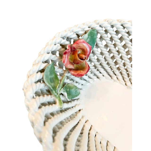 Mid-Century Italian Braided Ceramic Basket For Sale In Washington DC - Image 6 of 9