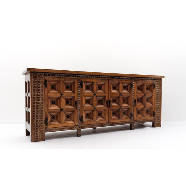 Mid-Century Modern Large Brutalist Rustic Sideboard, 1960s For Sale - Image 3 of 18