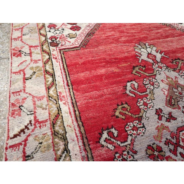 Rustic Galerie Shabab Collection Mid-20th Century Turkish Oushak Accent Rug For Sale - Image 3 of 8