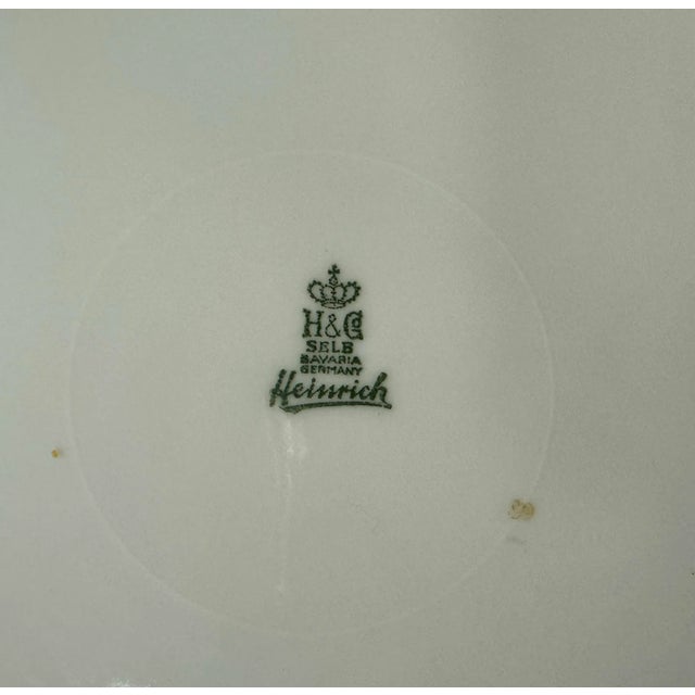 Mid 20th Century Heinrich Selb Bavaria Floral Decorated Dinner Plates- Set of 6 For Sale - Image 9 of 10
