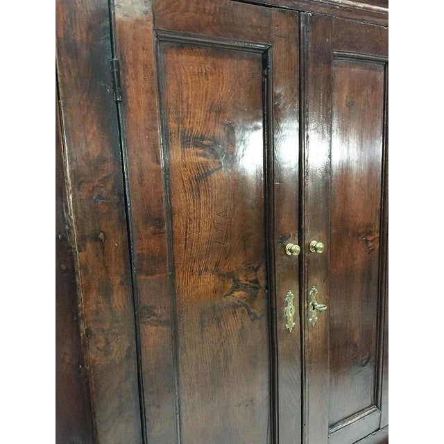 Wood Early 19th Century Dutch Oak 2-Part Corner Cupboard For Sale - Image 7 of 8