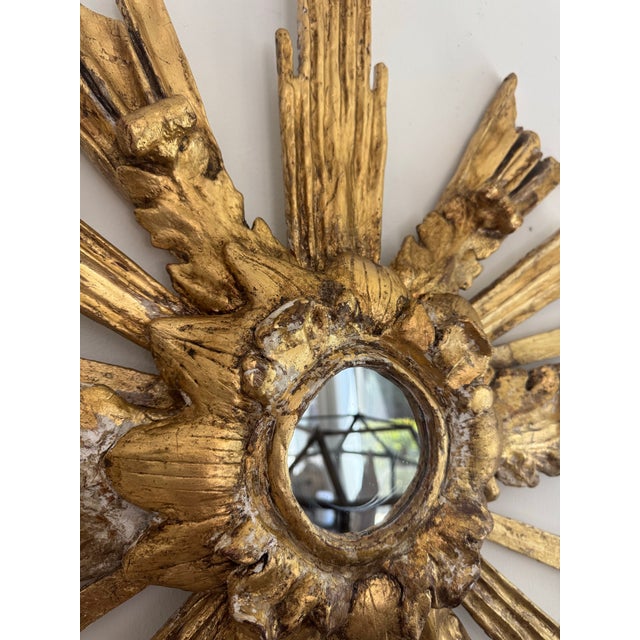 2020s Contemporary Neo Baroque Style Giltwood Sunburst Mirror For Sale - Image 5 of 12