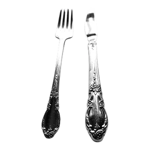 1950's Vintage 1881 Rogers Oneida " Enchantment" Silver Plate Youth Fork & Knife