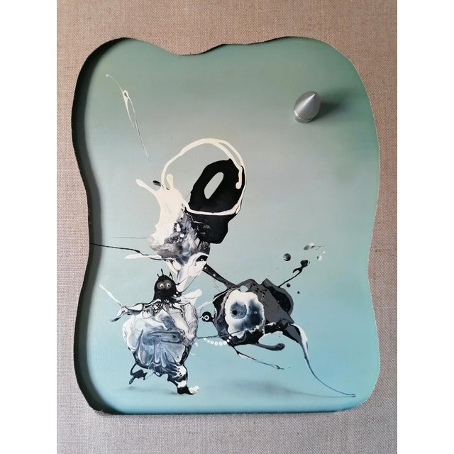Blue Stefano Mazzolini, O3M, Mixed Media on Canvas For Sale - Image 8 of 11