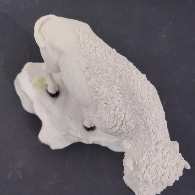 1980s Castagna Original - White Buffalo Bison Standing on Rock Figurine Sculpture Hand Crafted in Italy, 1988 For Sale - Image 5 of 6