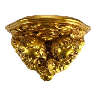Vintage Niccolini Italia Gilt Wood Cherub Wall Sconce C1950 For Sale