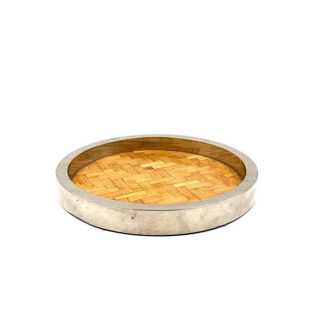 Hollywood Regency Bamboo and Brass Tray, Italy 1970s For Sale - Image 9 of 12