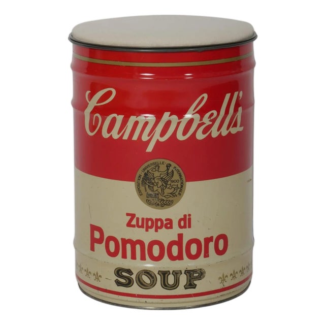 Warhol Campbell's Soup Can Stool by Dino Gavina for Studio Simon, Italy, 1971 For Sale