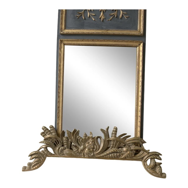 French Vintage Large Architectural Gilt Pediment Overdoor For Sale