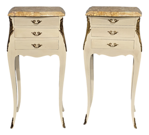 French Louis Bedside Lamp Chests, 1920, Set of 2