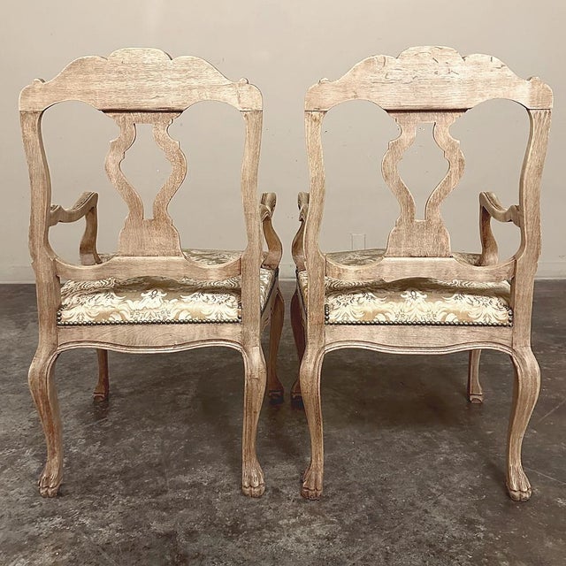Antique Liegoise Louis XIV Armchairs in Stripped Oak For Sale - Image 9 of 16