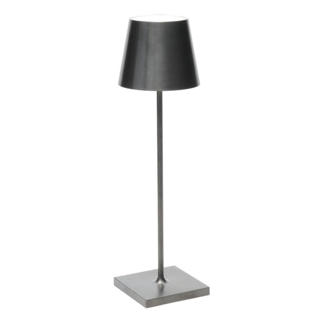 Zafferano Poldina Pro Rechargeable Lamp in Antique Nickel For Sale