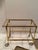 Mid-Century Modern Brass and Tinted Glass Midcentury Modern Barcart For Sale - Image 3 of 15