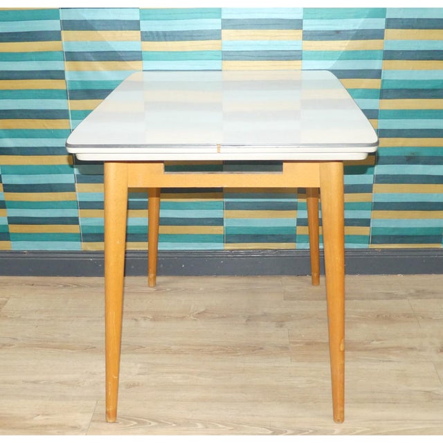 Brown Extendable Wooden Kitchen Table with Resopal Top, 1950s For Sale - Image 8 of 13