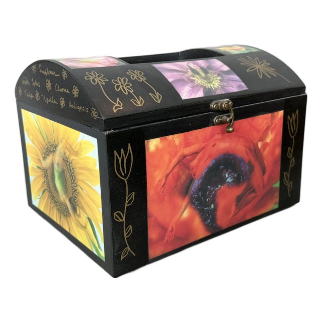Artisan One of a Kind Flower Bodies Decorative Art Box For Sale