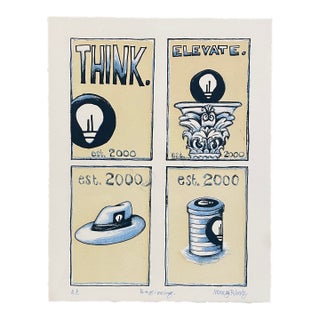 2000 Think Elevate Beginning Lithograph by Mercury Roberts For Sale