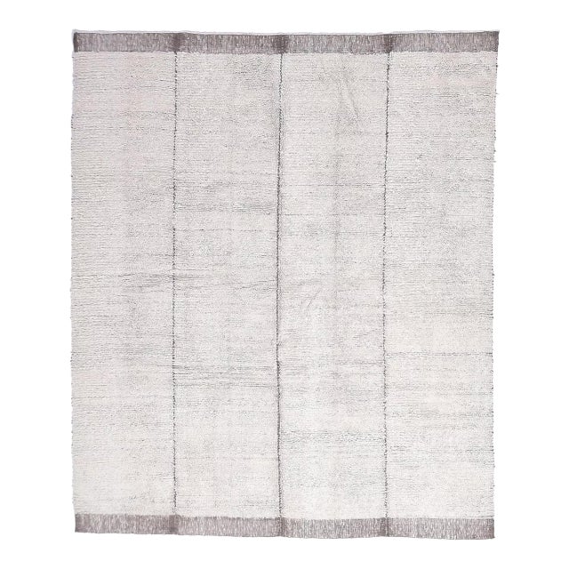 1970s Living Room Earthly White Kilim Rug For Sale