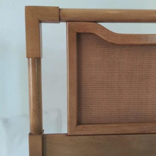 Ivory 1950s Vintage Walnut King Bed Headboard For Sale - Image 8 of 13