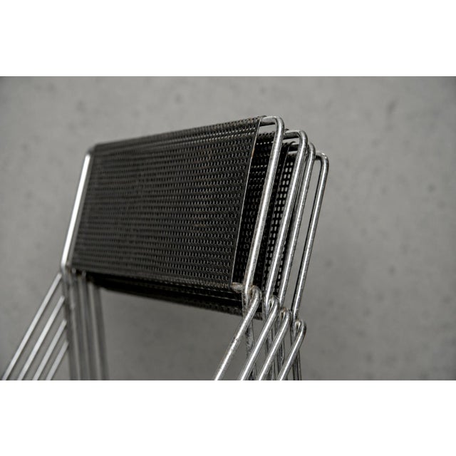 Vintage Minimalist Metal X-Line Chairs by Niels Jørgen Haugesen for Hybodan, 1970s, Set of 4 For Sale - Image 11 of 18