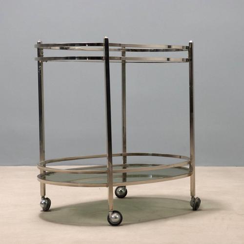 Goldenrod Vintage Kitchen Trolley in Metal and Glass, 1970s For Sale - Image 8 of 9