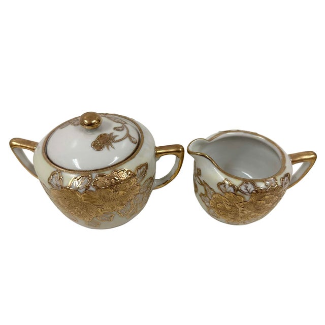 Antique Nippon Nagoya Shofu Gold Porcelain Tea Set for Four For Sale - Image 14 of 15