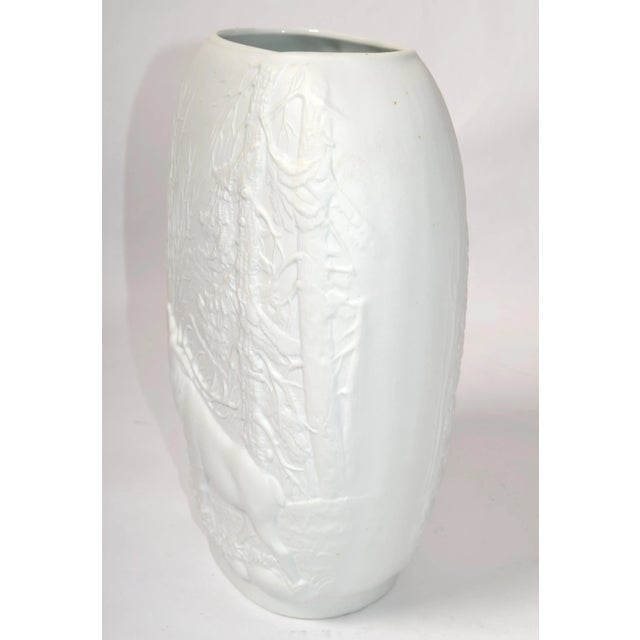 Mid-Century Modern Bavaria Rosenthal White Bisque Flower Vase 2 D Forest Royal Porcelain Germany For Sale - Image 3 of 13