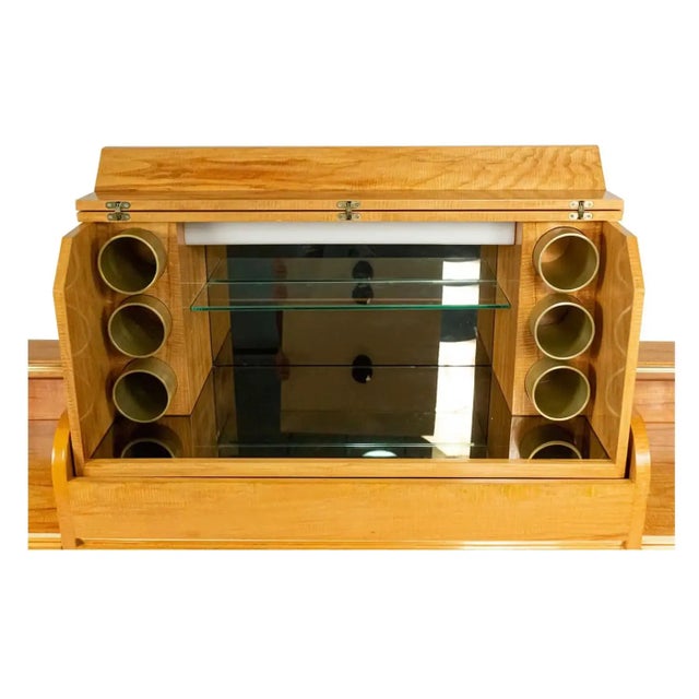 Vladimir Kagan Vladimir Kagan Custom Hydraulic Bar Cabinet Sideboard for JFK Twa, 1960s, Signed For Sale - Image 4 of 6