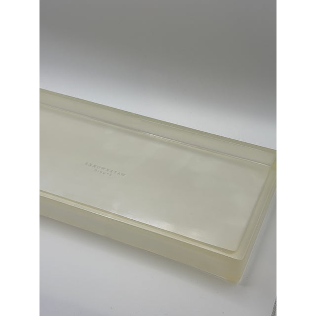 2010s Waterworks Frosted Glass Vanity Tray With Raised Edge For Sale - Image 5 of 6