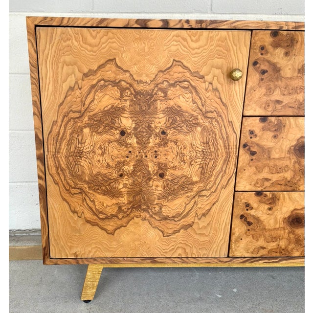 Wood Made Goods Modern Olive Ash Burl Wood Xander Buffet For Sale - Image 7 of 8